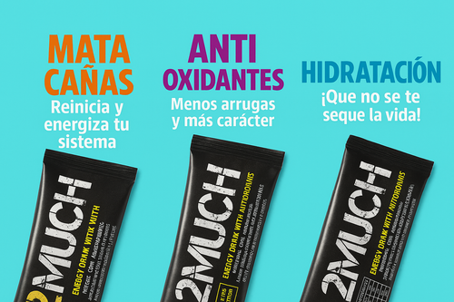 30 UNIDADES DE : 2Much Energy- Mata Cañas - Antioxidante - Hidratante ENVÍO GRATIS