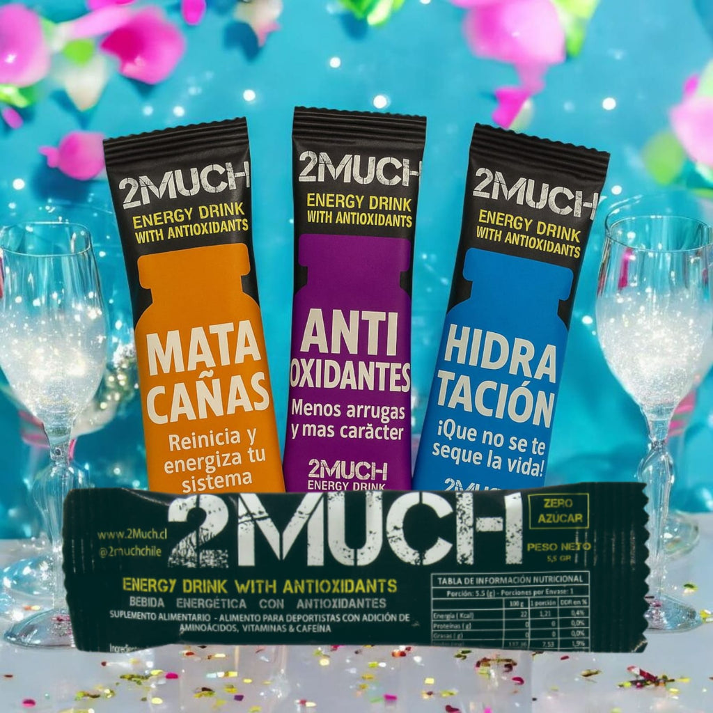 60 UNIDADES DE : 2Much Energy- Mata Cañas - Antioxidante - Hidratante ENVÍO GRATIS